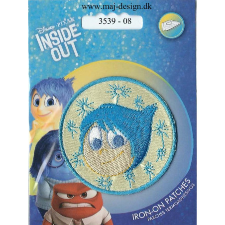 Inside Out Glæde Gul Broderet strygemærke