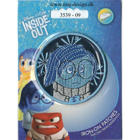 Indside Out Sorg Blå Broderet strygemærke