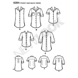 Skjortebluse 5 varianter snitmønster New look easy 6394