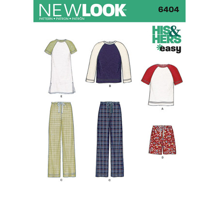 Til ham/hende unisex bukser og bluse snitmønster New Look easy 6404