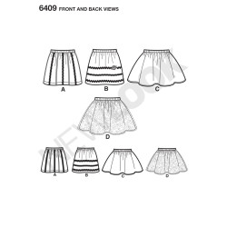 Pige nederdel 4 varianter snitmønster New look 6409