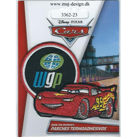Cars McQueen WGP Broderet strygemærke 8x6 cm