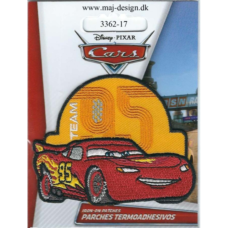 Cars McQueen Team 95 Broderet Strygemærke 6,5x7,5 cm