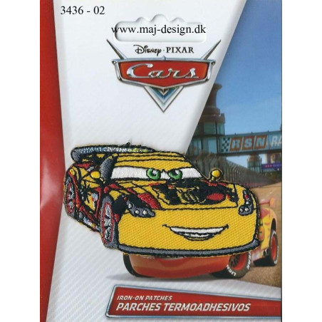 Cars Broderet Strygemærke 7x4 cm