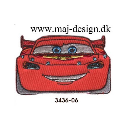 Cars McQueen Broderet Strygemærke 6x3,5 cm
