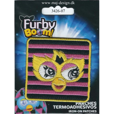Furby broderet Strygemærke 6,5x6,5 cm