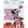 Minnie med stort M  Broderet strygemærke  7,5x5 cm
