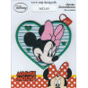minnie med grønt hjerte broderet strygemærke 7x6,5 cm