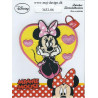 minnie med gult hjerte broderet strygemærke 7x6,5 cm