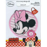 minnie med blomst broderet strygemærke 7 cm
