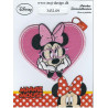 Minnie med briller broderet strygemærke 7x6 cm