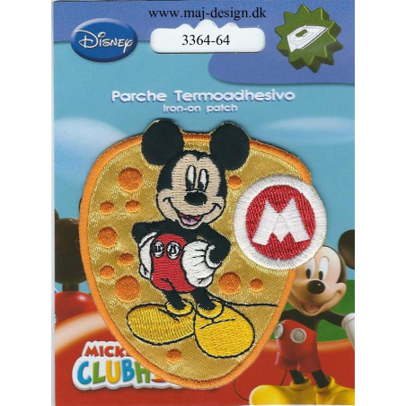 Mickey Mouse broderet strygemærke 7,5x7 cm
