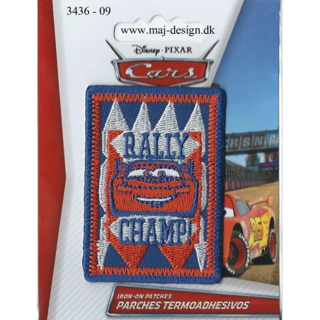Cars McQueen Broderet Strygemærke Rally Champ