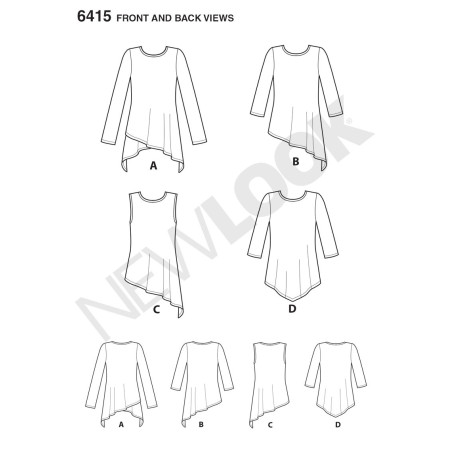 snitmønster til tunika new look 6415 strikstof jersey