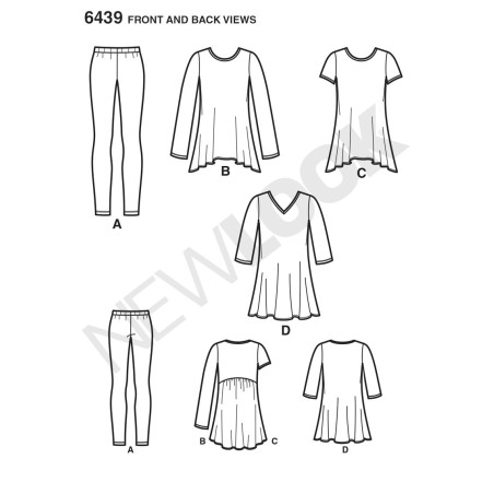 Tunika og Leggings Snitmønster New Look easy 6439