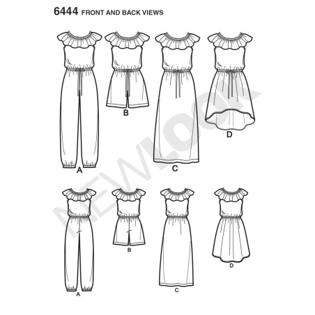 Jumpsuit og Kjole Snitmønster New Look easy 6444