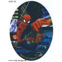 Spiderman Printet stryge lap oval 11x8 cm