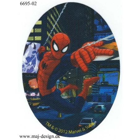 Spiderman Printet Strygemærke 11x8 cm