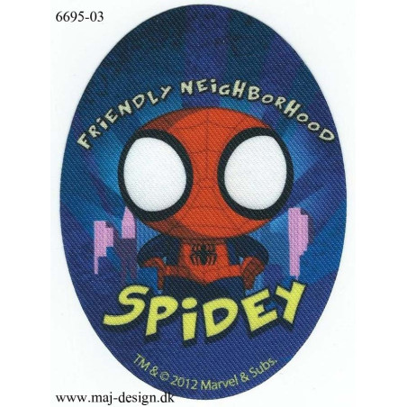 Spiderman Printet Strygemærke 11x8 cm