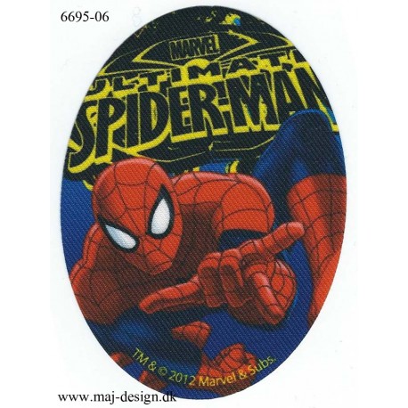 Spiderman Printet Strygemærke 11x8 cm