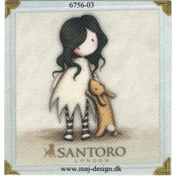 Santoro Gorjuss Hvid/creme Printet Strygelapper 6,5x6,5 cm
