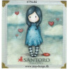Santoro Gorjuss m/hjerte Printet Strygelapper 6,5x6,5 cm