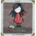 Santoro Gorjuss Rød Printet Strygelapper 6,5x6,5 cm