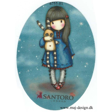 Santoro Gorjuss Blå Printet Strygelapper 11x8 cm