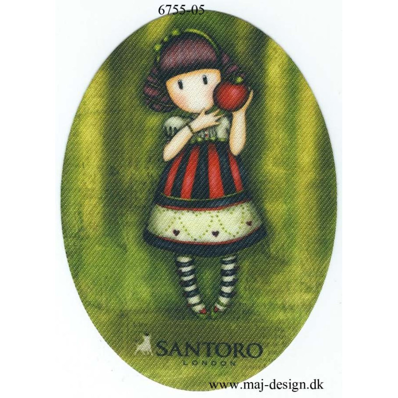 Santoro Gorjuss Grøn Printet Strygelapper 11x8 cm