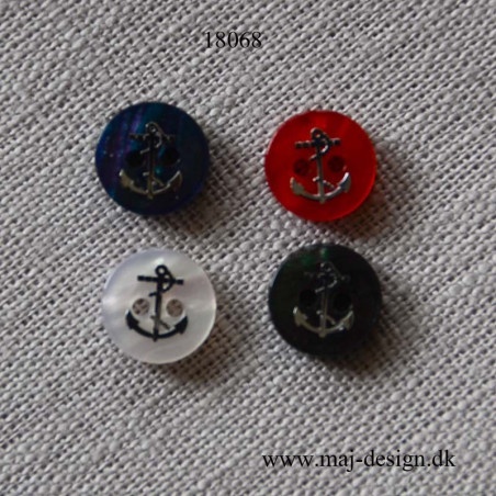 Knap m/anker 2-hul 10 mm