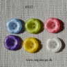 Knap 4-hul  Blomst 13 mm 6 farver