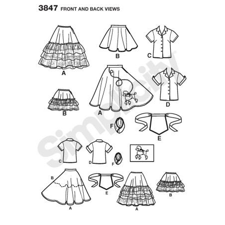 Kostume servetrice, voksen Snitmønster simplicity 3847