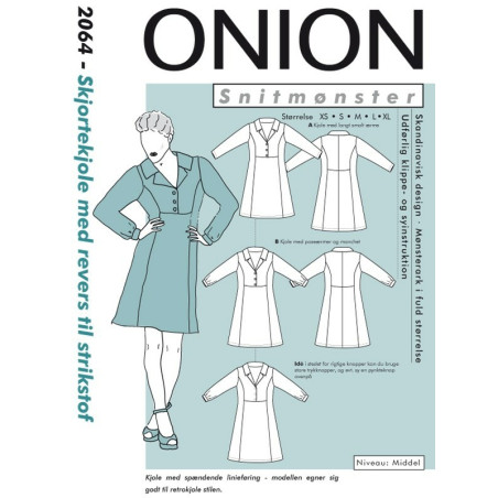 Skjortekjole m/revers  onion snitmønster