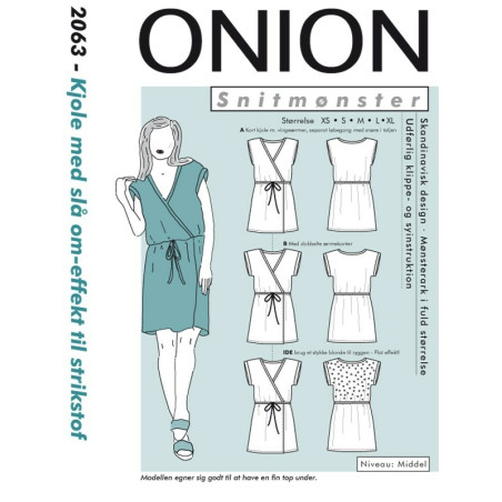 Kjole m/slå-om-effekt Onion snitmønster 2063