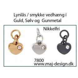 Lynlås eller smykkevedhæng i Guld Sølv eller Gunmetal farve nikkelfri
