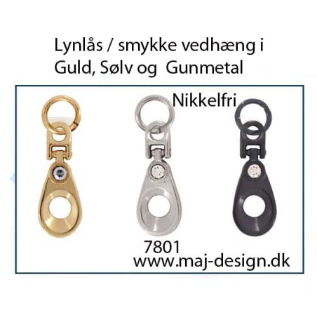 Dråbe Lynlås vedhæng med sten, nikkelfri