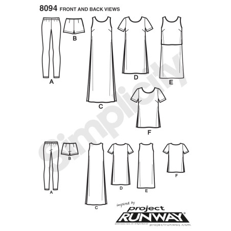 Bluse, bukser og top Simplidity snitmønster 8094