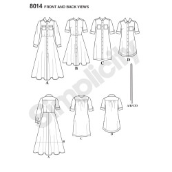 Skjortekjole også plumode Simplicity snitmønster 8014