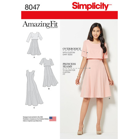 Kjole AmazingFit Simplicity snitmønster 8047