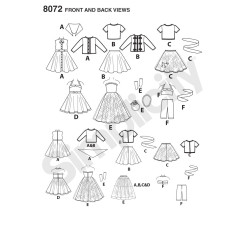 Vintage Dukketøj Simplicity snitmønster 8072 OS