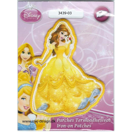 Prinsesse Bell Broderet strygemærke 9x6,5 cm