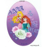 Disney prinsesser Tornerose og Ariel Printet strygelap oval 11x8 cm