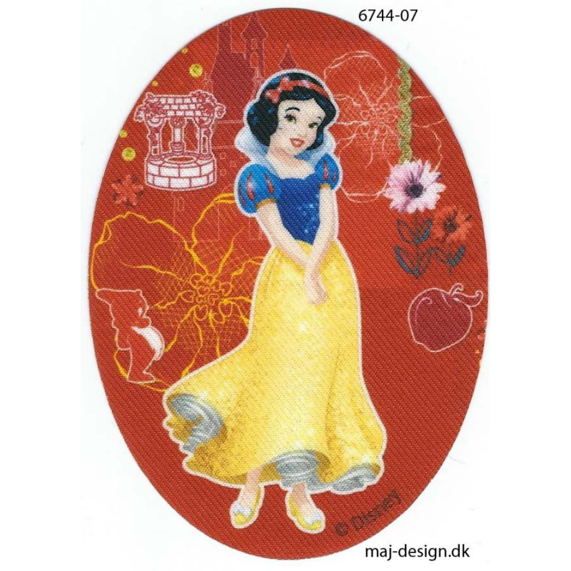 Disney Prinsesse Snehvide Printet strygelap oval 11x8 cm