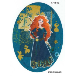 Disney Prinsesse Modig Printet strygelap oval 11x8 cm