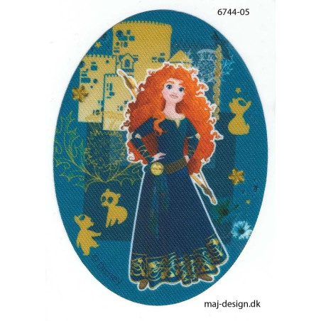 Disney Prinsesse Modig  Printet strygelap oval 11x8 cm