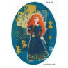 Disney Prinsesse Modig  Printet strygelap oval 11x8 cm