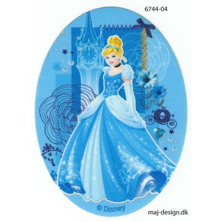 Disney prinsesse  Askepot Printet strygelap oval 11x8 cm