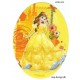 Disney prinsesse Bell Printet strygelap oval 11x8 cm