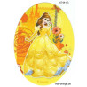 Disney prinsesse Bell Printet strygelap oval 11x8 cm