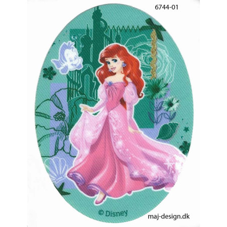 Disney prinsesse  Ariel Printet strygelap oval 11x8 cm